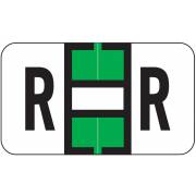 Jeter 5800 Match JT3R Series Alpha Sheet Labels - Letter R - Light Green and White