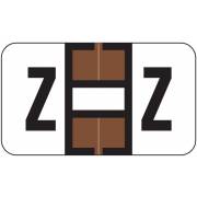 Jeter 5800 Match JT3R Series Alpha Sheet Labels - Letter Z - Brown and White