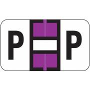 Jeter 7200 Match JTAM Series Alpha Roll Labels - Letter P - Purple and White