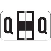 Jeter 7200 Match JTAM Series Alpha Roll Labels - Letter Q - White and Black