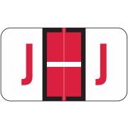Jeter 5190 Match JXAM Series Alpha Roll Labels - Letter J - Red
