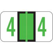 Jeter 6190 Match JXNM Series Numeric Roll Labels - Number 4 - Light Green