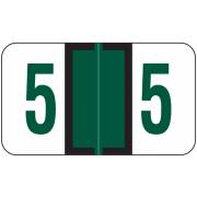 Jeter 6190 Match JXNM Series Numeric Roll Labels - Number 5 - Dark Green