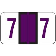 Jeter 6190 Match JXNM Series Numeric Roll Labels - Number 7 - Purple