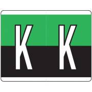 Kardex PSF-139 Match KXAM Series Alpha Roll Labels - Letter K - Green and Black
