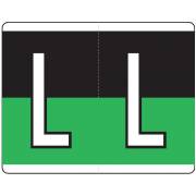 Kardex PSF-139 Match KXAM Series Alpha Roll Labels - Letter L - Black and Green