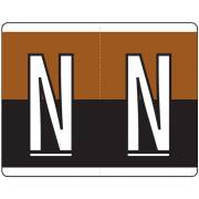 Kardex PSF-139 Match KXAM Series Alpha Roll Labels - Letter N - Brown and Black