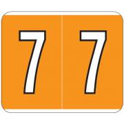 Kardex PSF-138 Match KXNM Series Numeric Roll Labels - Number 7 - Orange