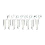 QuickSnap™ 0.2 mL 8-Strip PCR Tube with Individually Attached Cap - Flat Cap, Clear (Box of 120)