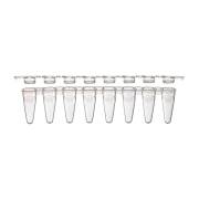 0.1 mL 8-Strip Low Profile PCR Tube with Separate Flat Cap Strip - Natural (Box of 125)