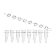 0.2 mL 8-Strip PCR Tube with Hinged Attached Cap Strip - Dome Cap (Box of 125)