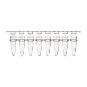 0.2 mL 8-Strip PCR Tube with Separate Cap Strip - Flat Cap (Box of 125)