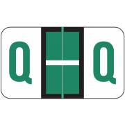 POS 3400 Match POAM Series Alpha Roll Labels - Letter Q - Dark Green