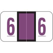 POS 3500 Match PONM Series Numeric Roll Labels - Number 6 - Purple