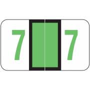 POS 3500 Match PONM Series Numeric Roll Labels - Number 7 - Light Green