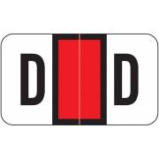 POS 2000 Match PP3R Series Alpha Sheet Labels - Letter D - Red