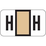 POS 2000 Match PP3R Series Alpha Sheet Labels - Letter H - Tan