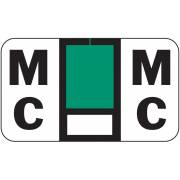 POS 2000 Match PP3R Series Alpha Sheet Labels - Letter Mc - Dark Green and White