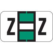 POS 2000 Match PP3R Series Alpha Sheet Labels - Letter Z - Dark Green and White