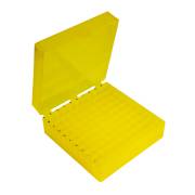 Storage Box with Hinged Lid for 100 x 1.5mL Tubes - Yellow (Pack of 5)