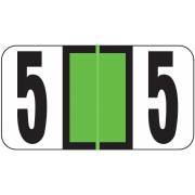 Reynolds & Reynolds Match RRNM Series Numeric Roll Labels - Number 5 - Light Green