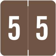 Smead/Barkley FNSDM Match SBNM Series Numeric Roll Labels - Number 5 - Brown