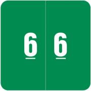 Smead DCC Match SDNM Series Numeric Roll Labels - Number 6 - Green