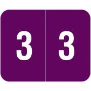 Smead DCCRN Match SENM Series Numeric Roll Labels - Number 3 - Purple