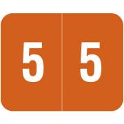Smead DCCRN Match SENM Series Numeric Roll Labels - Number 5 - Brown