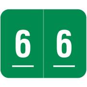 Smead DCCRN Match SENM Series Numeric Roll Labels - Number 6 - Green