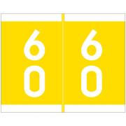 Barkley FDSFM Match SFDM Series Numeric Roll Labels - Number 60 To 69 - Yellow