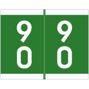 Barkley FDSFM Match SFDM Series Numeric Roll Labels - Number 90 To 99 - Green
