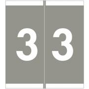 Barkley FNSFM Match SFNM Series Numeric Roll Labels - Number 3 - Gray