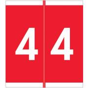 Barkley FNSFM Match SFNM Series Numeric Roll Labels - Number 4 - Red
