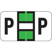 Safeguard 511 Match SG3R Series Alpha Sheet Labels - Letter P - Light Green and White