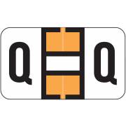 Safeguard 511 Match SG3R Series Alpha Sheet Labels - Letter Q - Fluorescent Orange and White