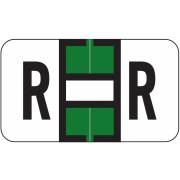 Safeguard 511 Match SG3R Series Alpha Sheet Labels - Letter R - Dark Green and White