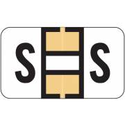 Safeguard 511 Match SG3R Series Alpha Sheet Labels - Letter S - Tan and White