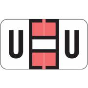 Safeguard 511 Match SG3R Series Alpha Sheet Labels - Letter U - Salmon and White