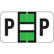 Safeguard 514 Match SGAM Series Alpha Roll Labels - Letter P - Light Green and White