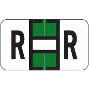 Safeguard 514 Match SGAM Series Alpha Roll Labels - Letter R - Dark Green and White