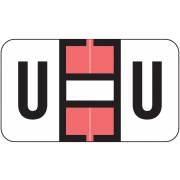 Safeguard 514 Match SGAM Series Alpha Roll Labels - Letter U - Salmon and White