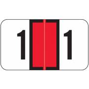 Safeguard Match SGNM Series Numeric Roll Labels - Number 1 - Red