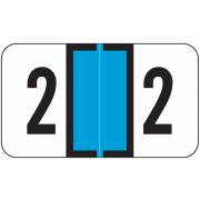 Safeguard Match SGNM Series Numeric Roll Labels - Number 2 - Light Blue