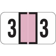 Safeguard Match SGNM Series Numeric Roll Labels - Number 3 - Lavender