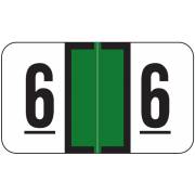 Safeguard Match SGNM Series Numeric Roll Labels - Number 6 - Dark Green