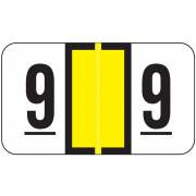 Safeguard Match SGNM Series Numeric Roll Labels - Number 9 - Yellow