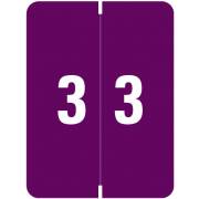 Smead XLCC Match SMNM Series Numeric Roll Labels - Number 3 - Purple