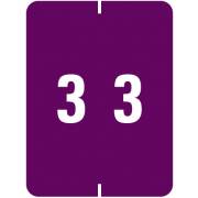 IFC #CL2200 Match SMNP Series Numeric Roll Labels - Number 3 - Purple