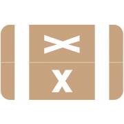 Smead Alpha-Z ACCS Match SMPK Series Alpha Sheet Labels - Letter X - Light Brown